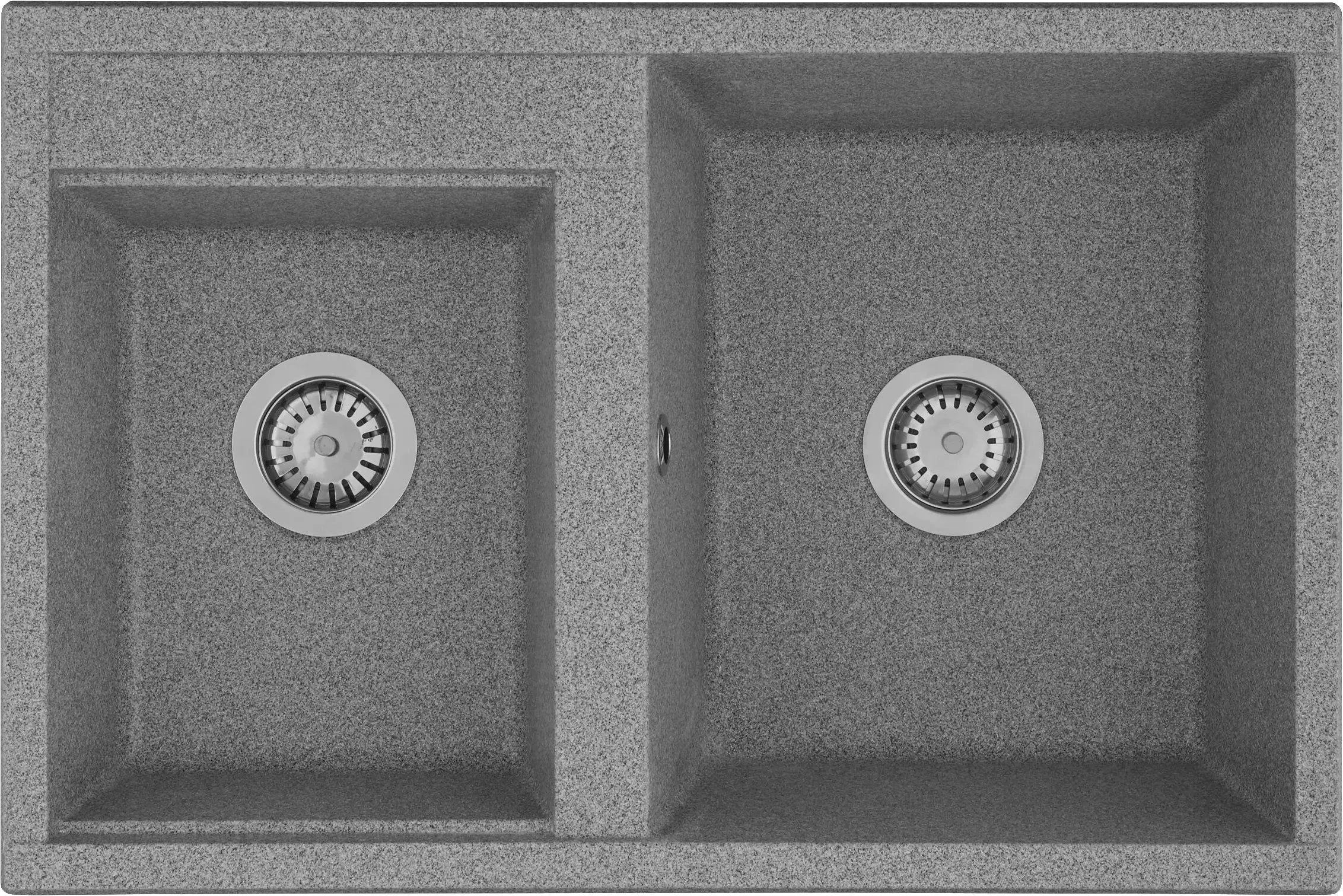 

Мойка кухонная AQUATON Делия 78 DBL серая, Серый