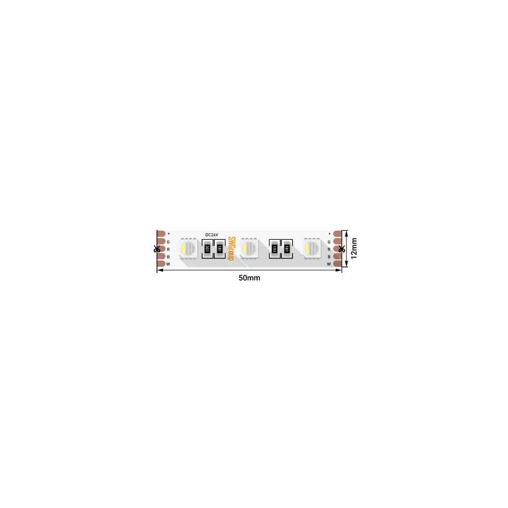 

Светодиодная лента SWG Standard 24В 5050 19,2Вт/м RGB+2700K 5м IP20 SWG560-24-19.2-RGB+WW-M 018658