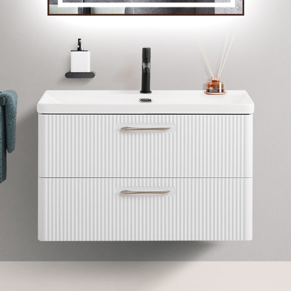 

Тумба с раковиной BelBagno Due 80 белый металлик