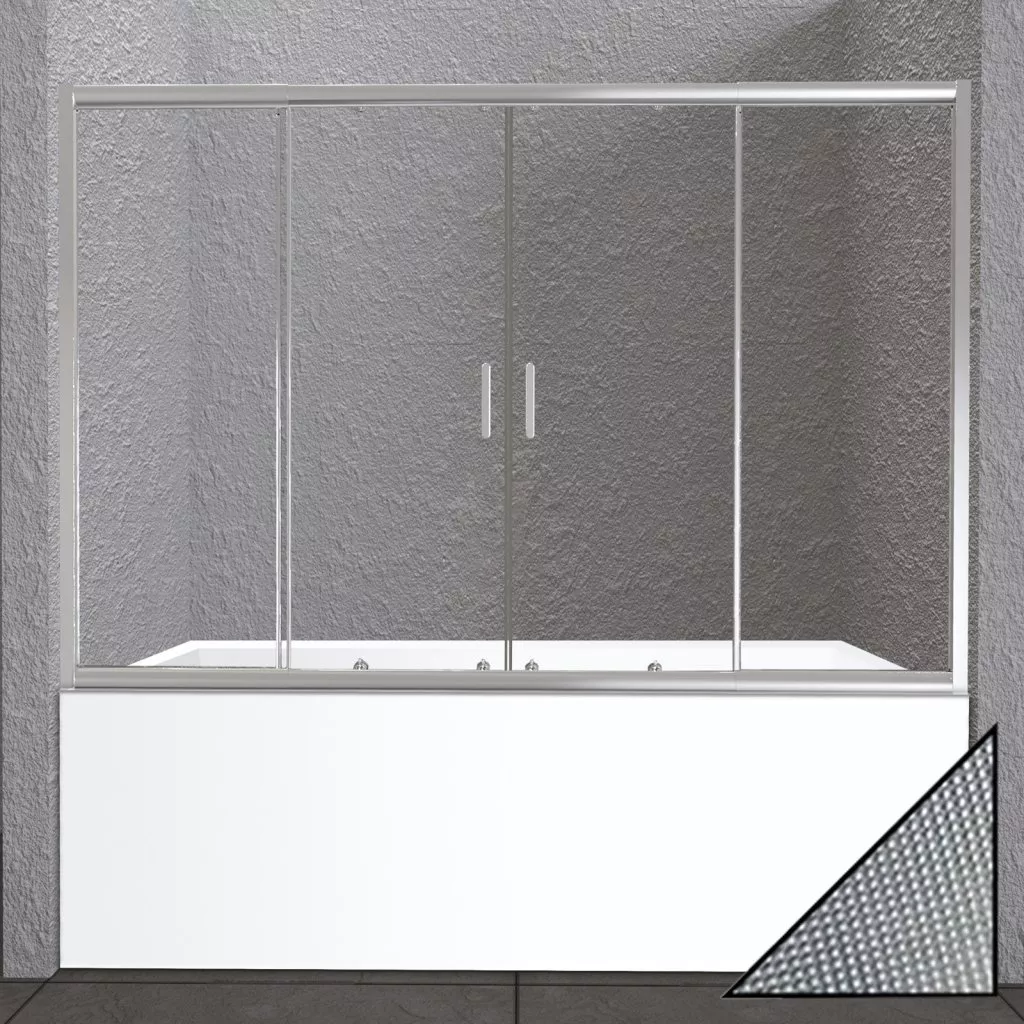 

Шторка на ванну BelBagno Unique VF-2-150/180-140-P-Cr стекло punto