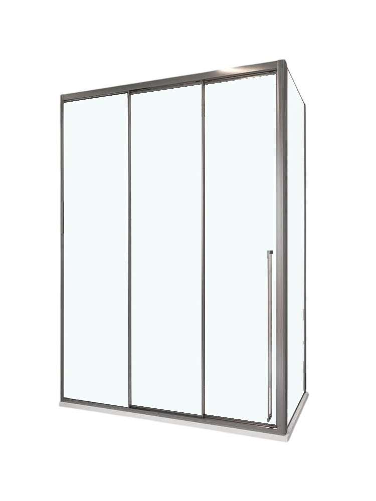 Душевой уголок Veconi Premium Prato 300 SP GR-L 100х90, профиль брашированный графит, стекло прозрачное