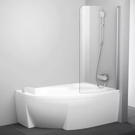 

Шторка на ванну Ravak Rosa CVSK1 140/150 R Transparent, профиль блестящий