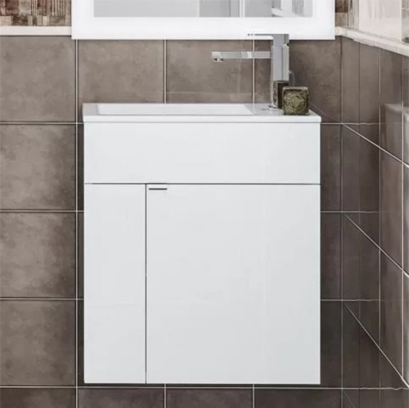 

Тумба с раковиной Kerama Marazzi Lato 50 белая глянцевая