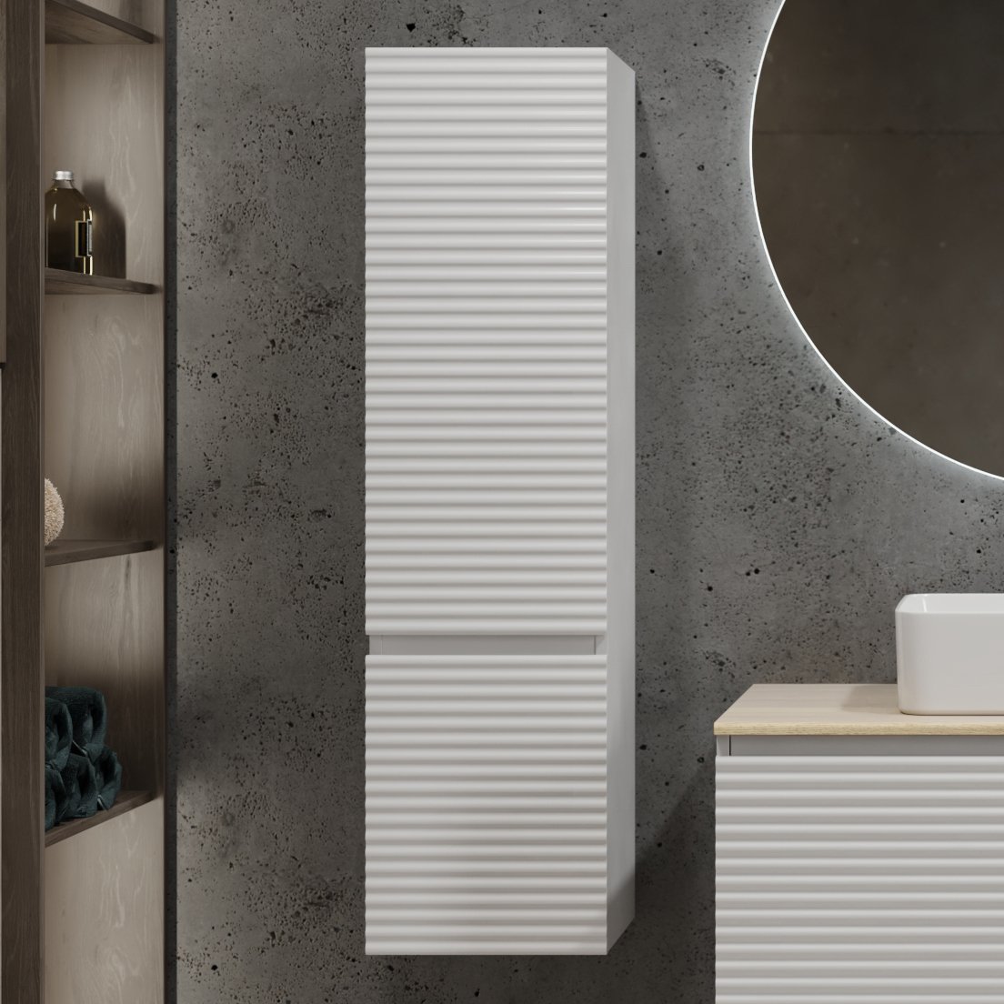 

Шкаф пенал для ванной Jorno Cossety 35 белый