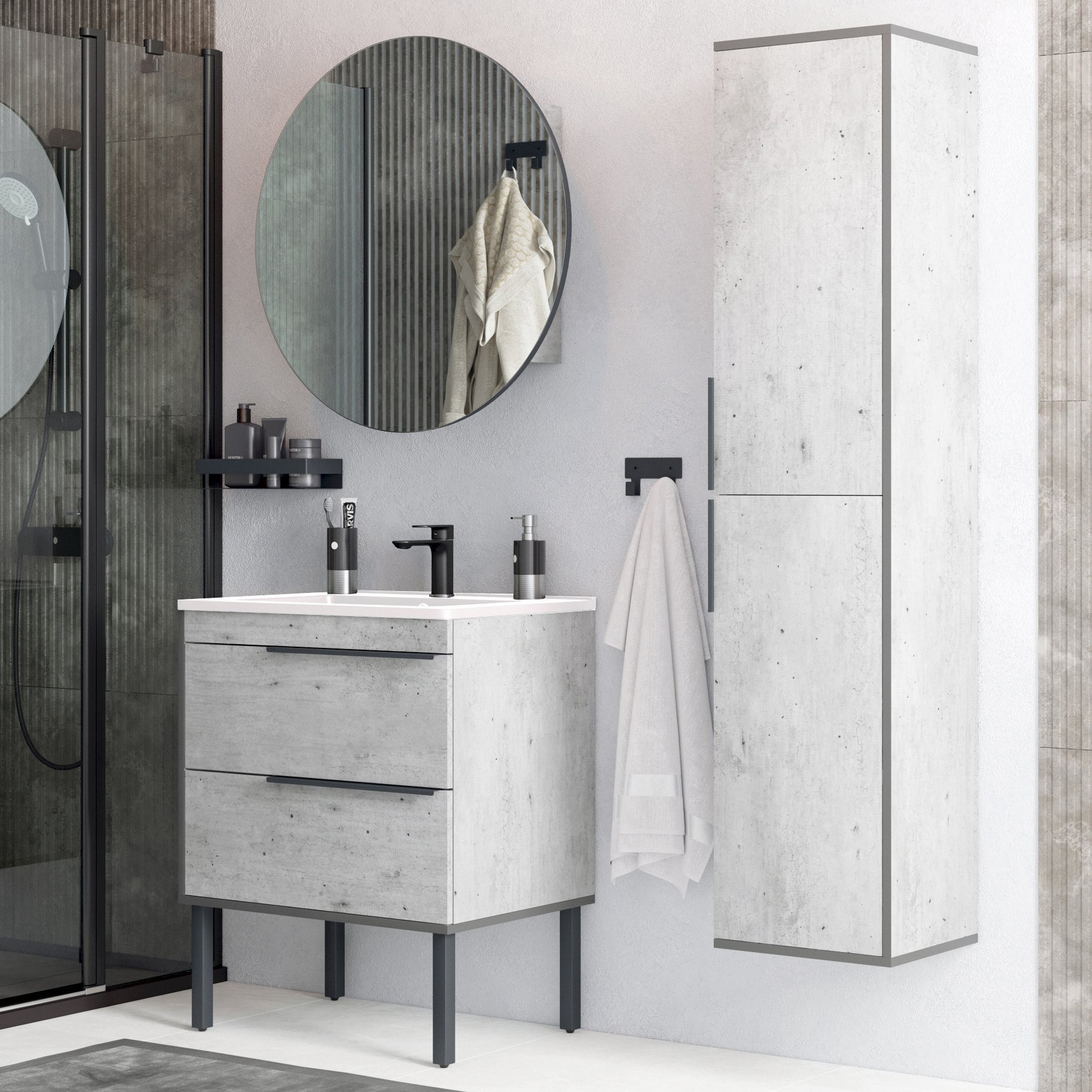 

Мебель для ванной комнаты Corozo Грэмми Z2 65 метрополитен грей