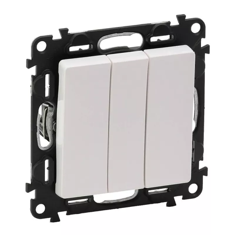  Выключатель трехклавишный Legrand Valena Life 10A 250V белый 752403