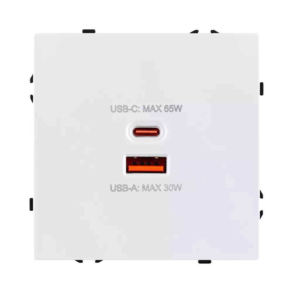 Розетка USB A+C 65W, белый матовый Kollinger Eclipse EC-024WH