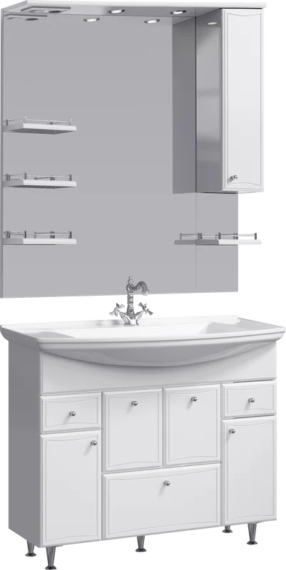 

Комплект мебели Aqwella Барселона Люкс 105 с бельевой корзиной, белый