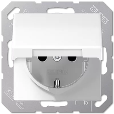 

Розетка Schuko с крышкой Jung EP1420KLWWM