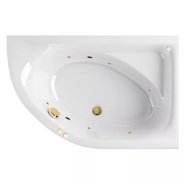 

Ванна акриловая Excellent Aquaria Soft 150x100 R с гидромассажем белый - золото