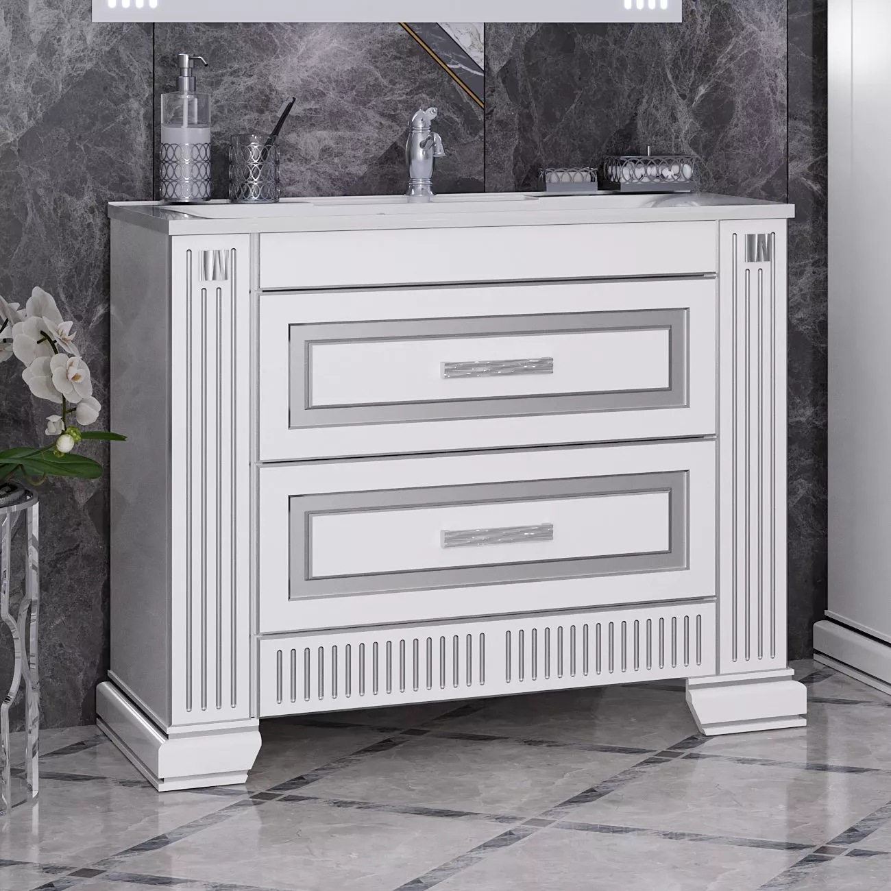 Комплект мебели Opadiris Оникс 103 см (3066), цвет белый 3066, Z0000005573 - фото 1