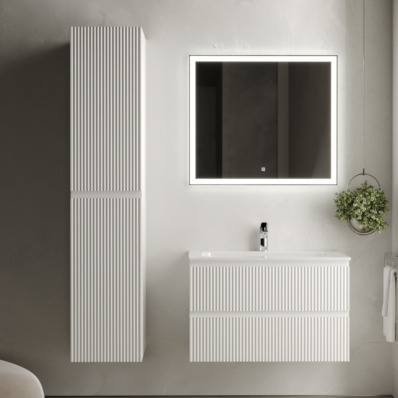 

Мебель для ванной комнаты Sancos Snob R 80 см, bianco