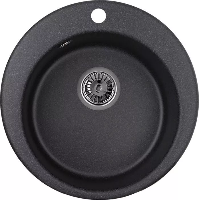 

Мойка кухонная Domaci Солерно EMQ-1475.C черная, 37х37 см, круглая, кварцевая, встраиваемая