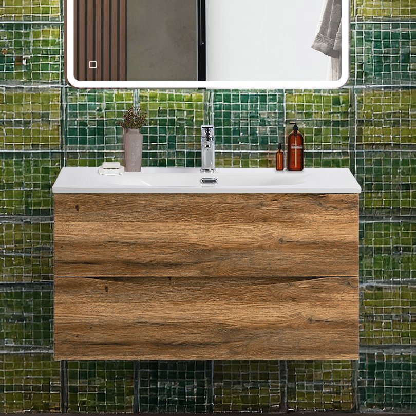 

Тумба под раковину без столешницы BelBagno Marino-cer-n 90 подвесная, rovere rustico