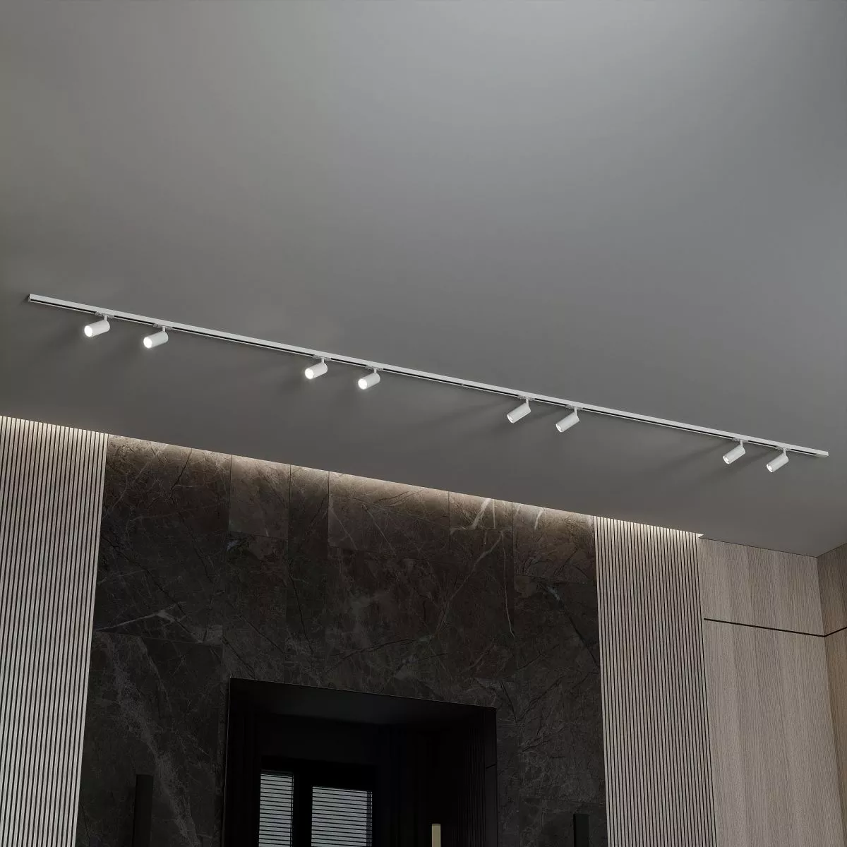 

Трековая система со светильниками №3 однофазная накладная Skylite (220В, форма - прямая, 4м, 4000K) белая Hesby Lighting HSBL_kompl_S003_NI4W4K