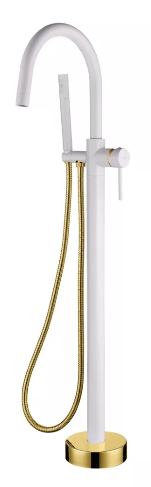 

Напольный смеситель для ванны с душем Boheme Uno 469-WG white, gold