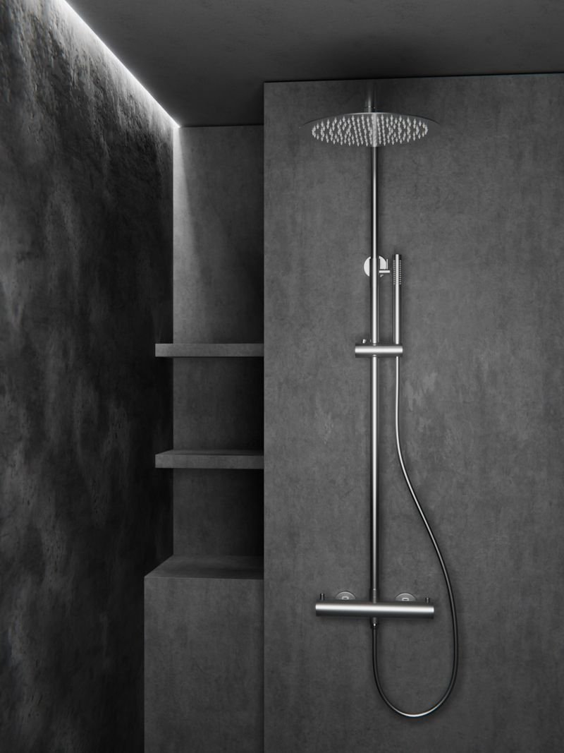 

Душевая система / Тропический душ с термостатом Knotlor SS-24, сатин