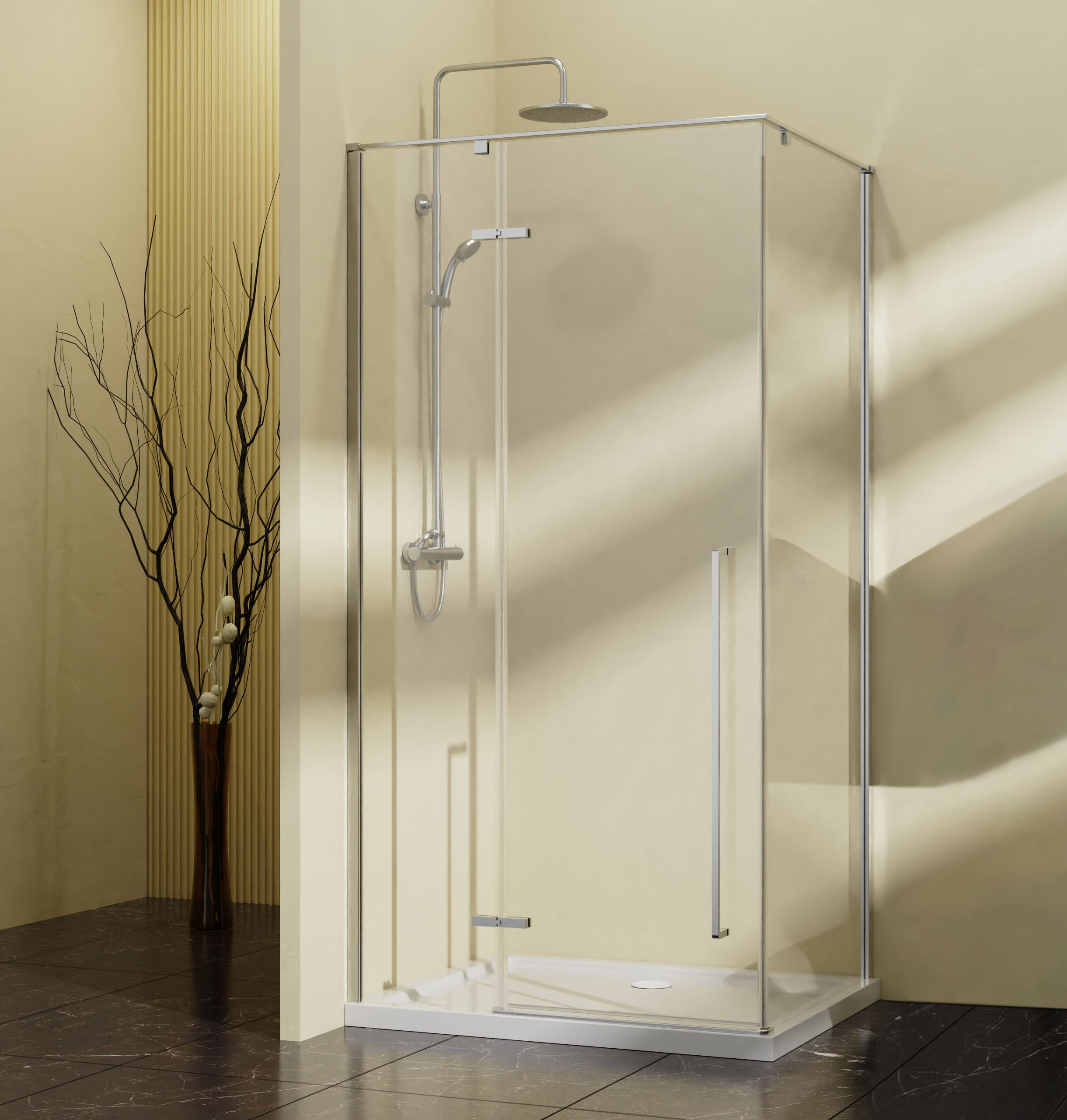 Душевой уголок Vincea Слим-Н (Slim-N) VSR-5SN9090CL 90х90, профиль хром, стекло прозрачное
