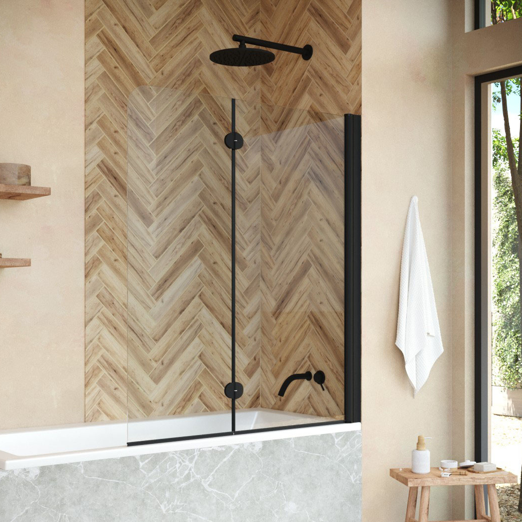 

Шторка на ванну Vegas Glass E2V NOVO 120 02М 01 R профиль черный матовый, стекло прозрачное