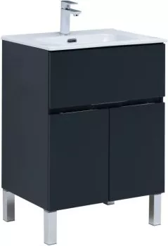 Компл.3 - Тумба Алвита new 60 напольная 1 ящ., 2 дв. цв.антрацит (277547)
