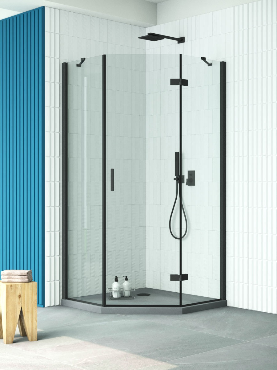 

Душевой уголок Vegas Glass AFA-Pen Retta 100 02М 01 R профиль матовый черный, стекло прозрачное