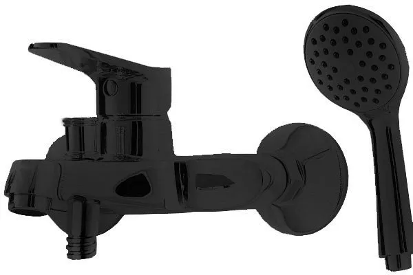 

F6111147BM-B Смеситель для ванны с коротким изливом с аксессуарами Bravat Eco Black,черный (267271)