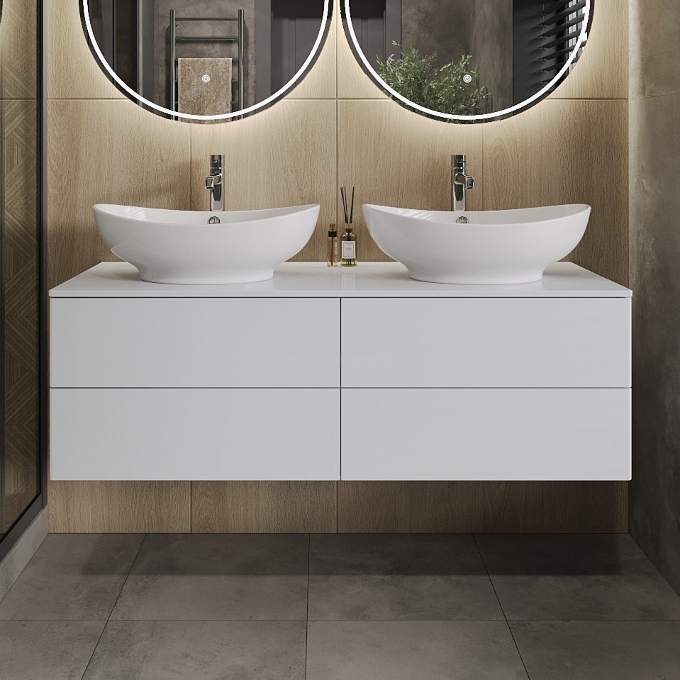 

Тумба с раковиной Orange Otto 130 белый глянец