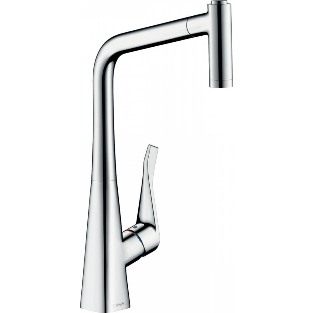

Кухонный смеситель Hansgrohe Metris M71 однорычажный, 320, с вытяжным душем, 2jet, хром 73801000