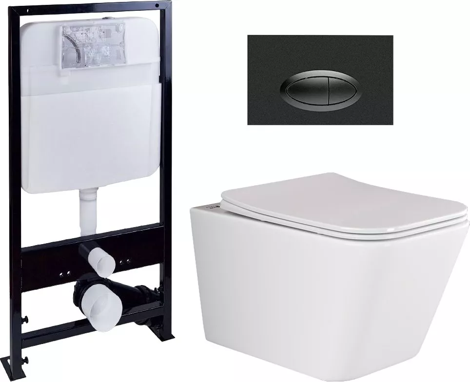 

Комплект Унитаз подвесной Ceramica Nova Metric Rimless CN3007 с микролифтом, безободковый + Система инсталляции EWRIKA ProLT 0026-2020 + Кнопка смыва EWRIKA 0054 черная матовая
