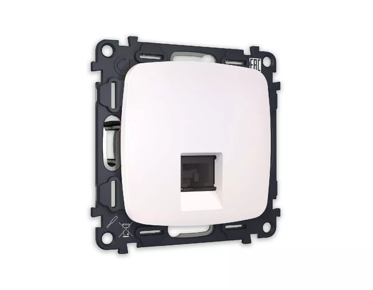 

Комплект механизма компьютерной розетки RJ-45(8P8C) CAT6 со шторкой Ambrella Volt Omega MO212010
