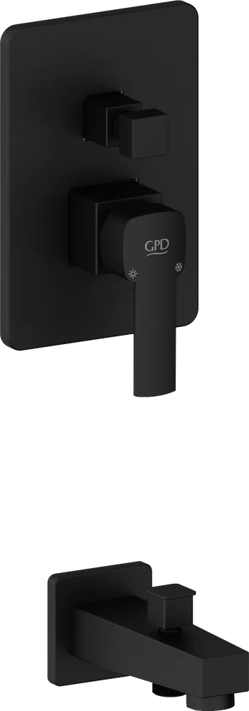 

Смеситель для ванны с душем GPD Pedra черный матовый