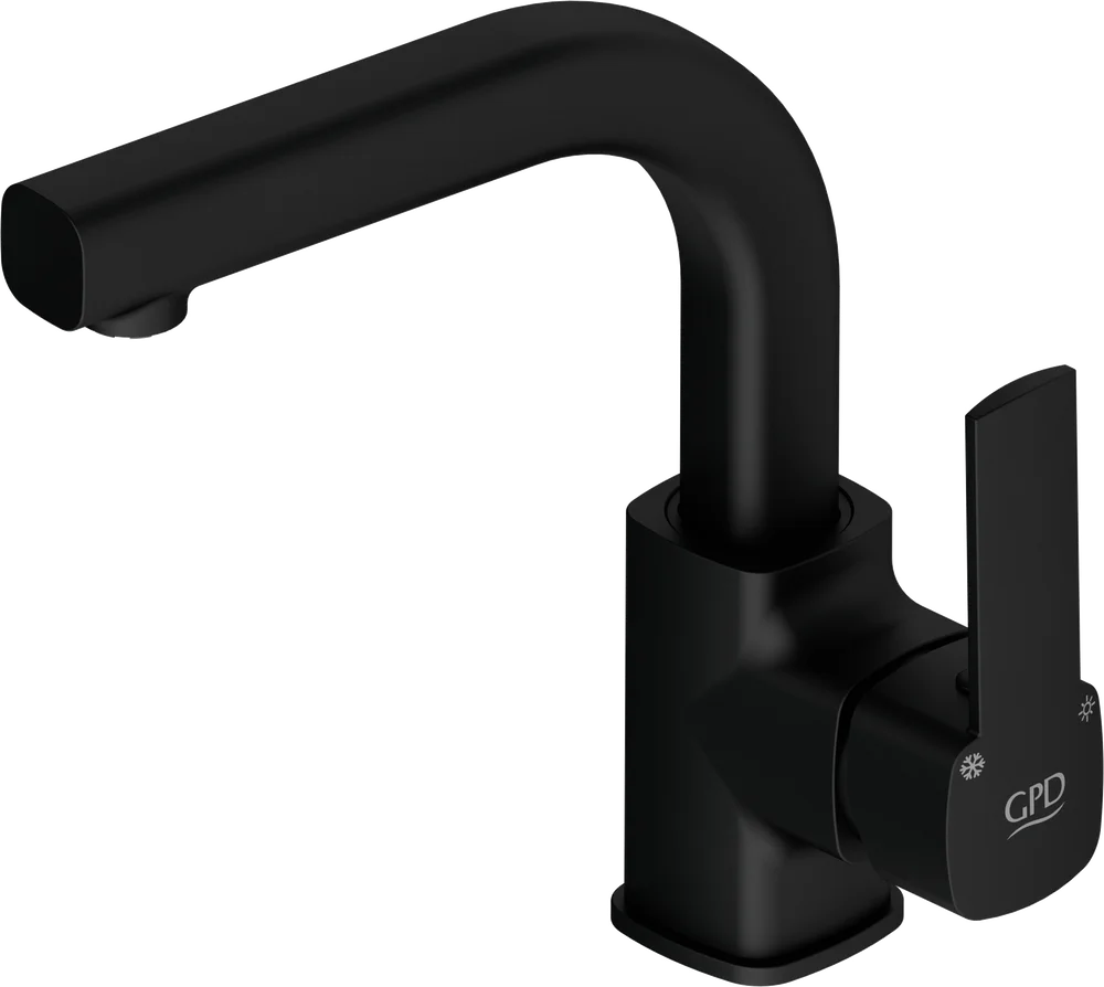 

Смеситель для раковины GPD Pedra MTL160-S черный матовый