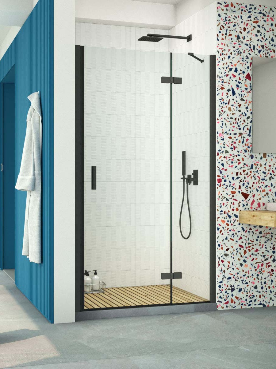 

Душевая дверь в нишу Vegas Glass AFP Retta 95 02М 01 R профиль матовый черный, стекло прозрачное