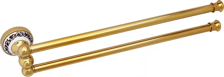 

Полотенцедержатель двойной Fixsen Bogema Gold поворотный 42 золото