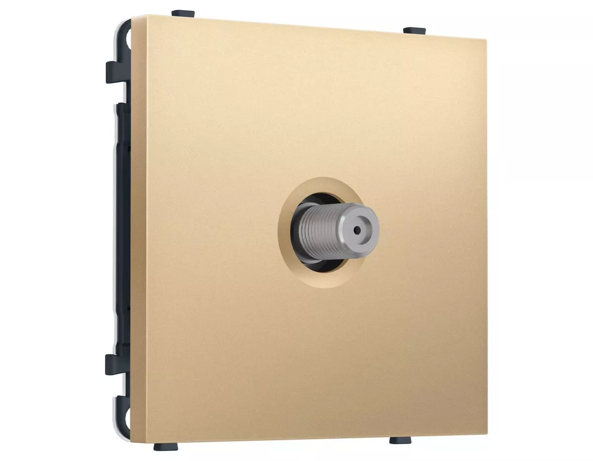 Комплект механизма ТВ-розетки SAT (Золото Мягкое касание) Ambrella Volt QUANT PRO MS893050