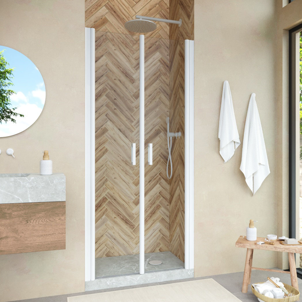 

Душевая дверь в нишу Vegas Glass E2P Novo 80 01 01 профиль белый глянцевый, стекло прозрачное