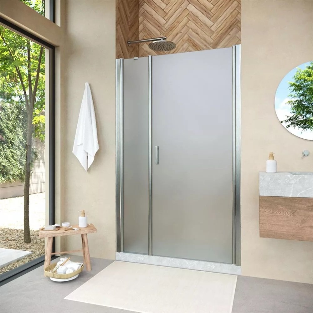 

Душевая дверь в нишу Vegas Glass EP-F-2 Novo 115 04 10 R профиль никель, стекло сатин