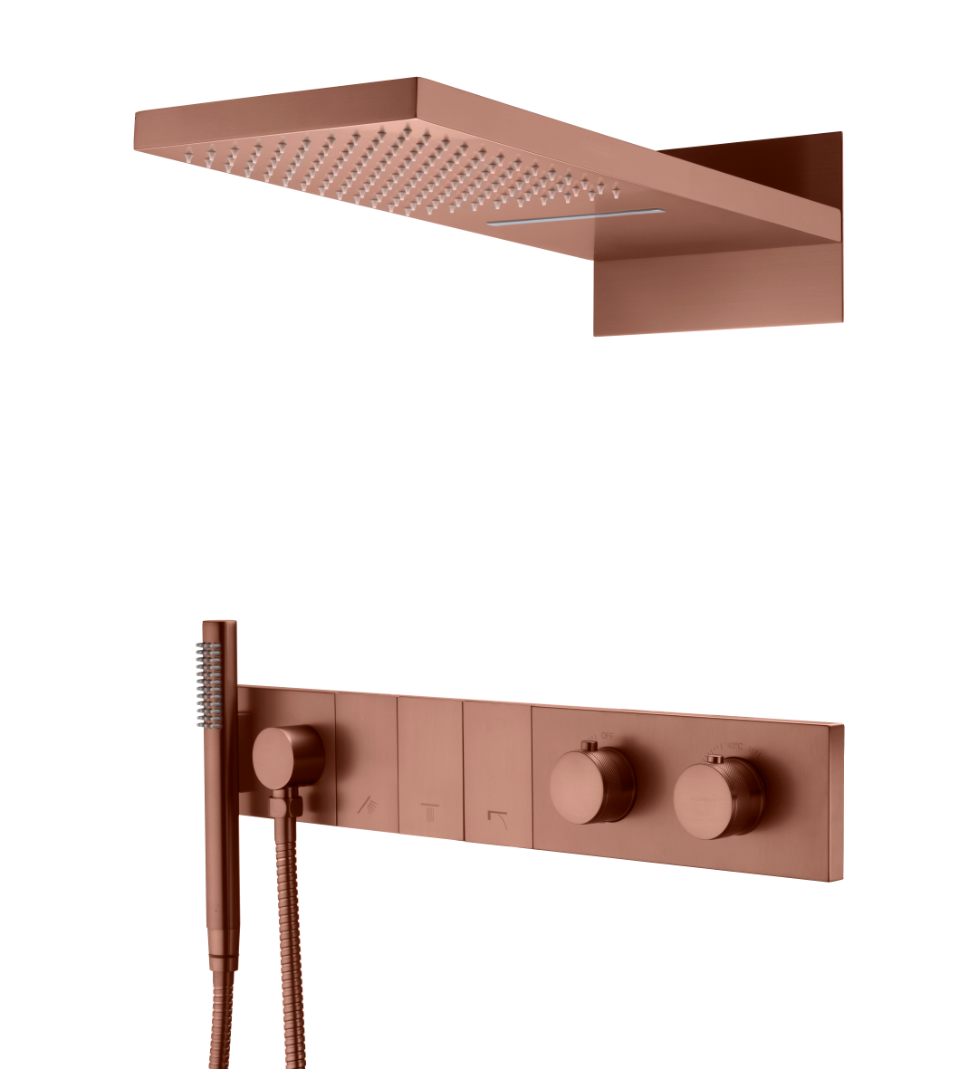 

Душевой комплект Boheme Zodiac 133-BRB термостат, С ВНУТРЕННЕЙ ЧАСТЬЮ, brushed bronze