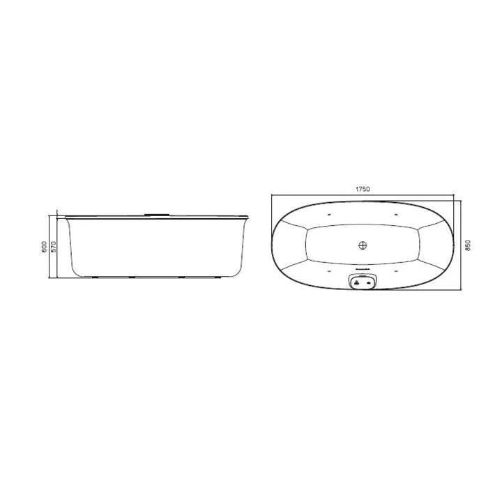 

Jacuzzi Arga Ванна 175x85x57 см отдельностоящая, Swirlpool Illumatherapy™4 форсунки, подсветка Rainbow, цвет белый глянцевый