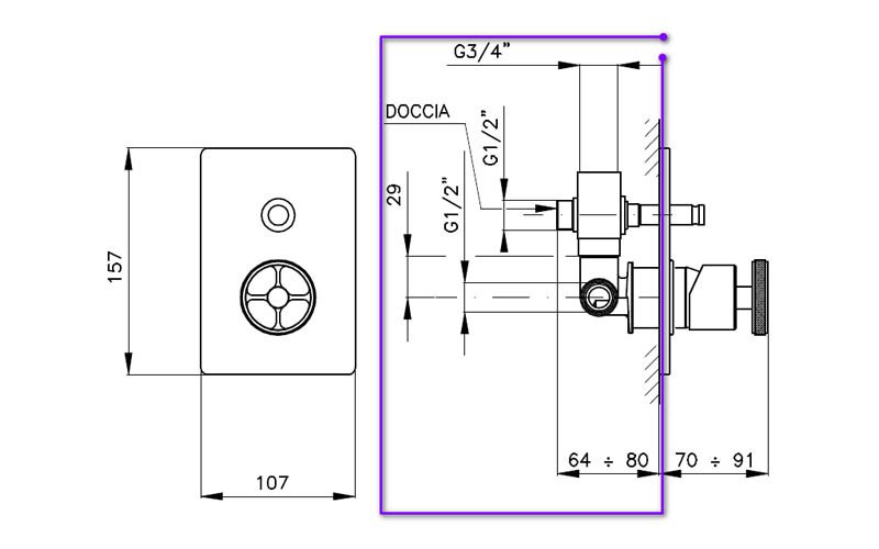 

Nicolazzi C3796 Встраиваемая часть смесителя для душа с переключателем