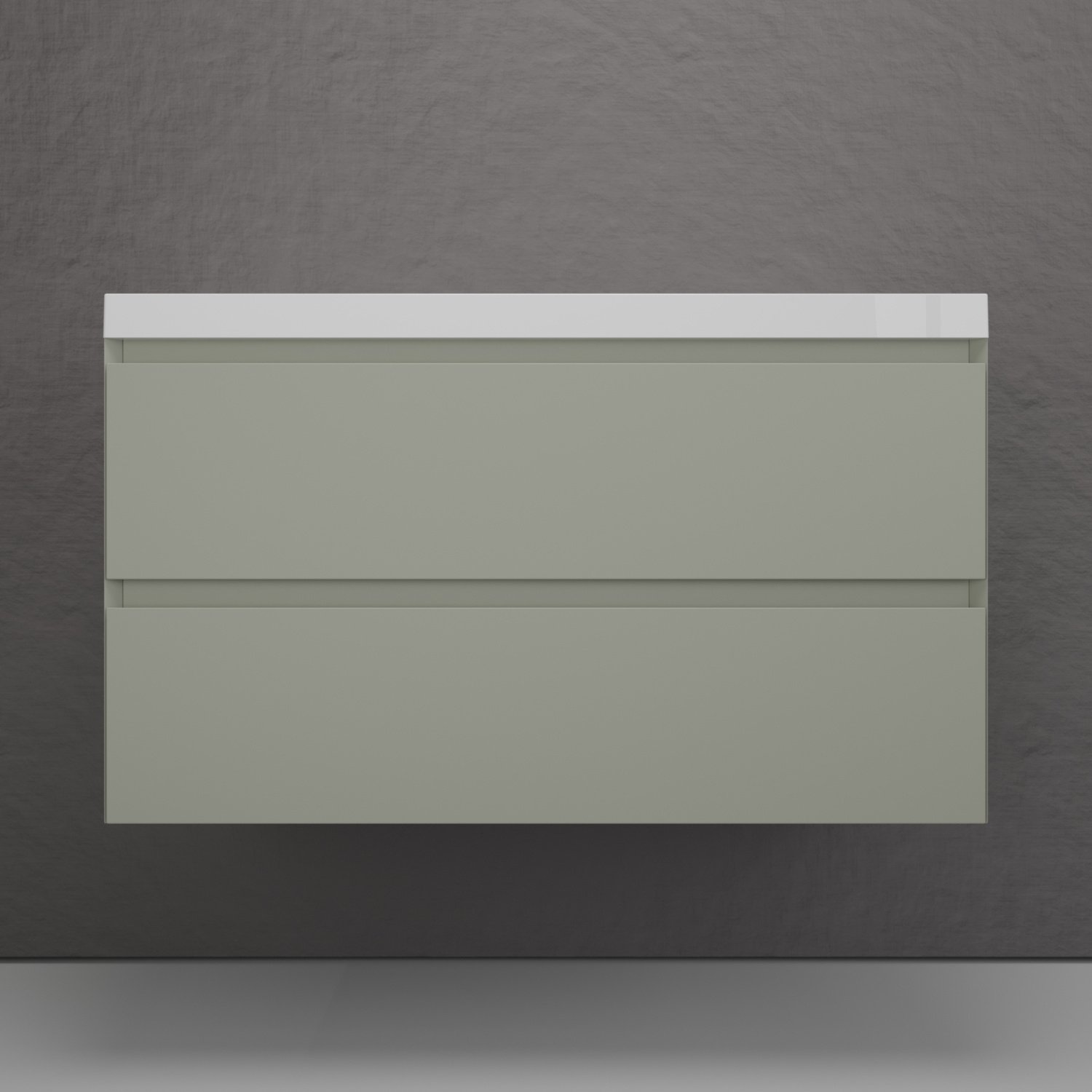 

Тумба подвесная "Манхэттен 100" ЭМАЛЬ, под раковину ASTI, 2 ящика, PLUS, олива