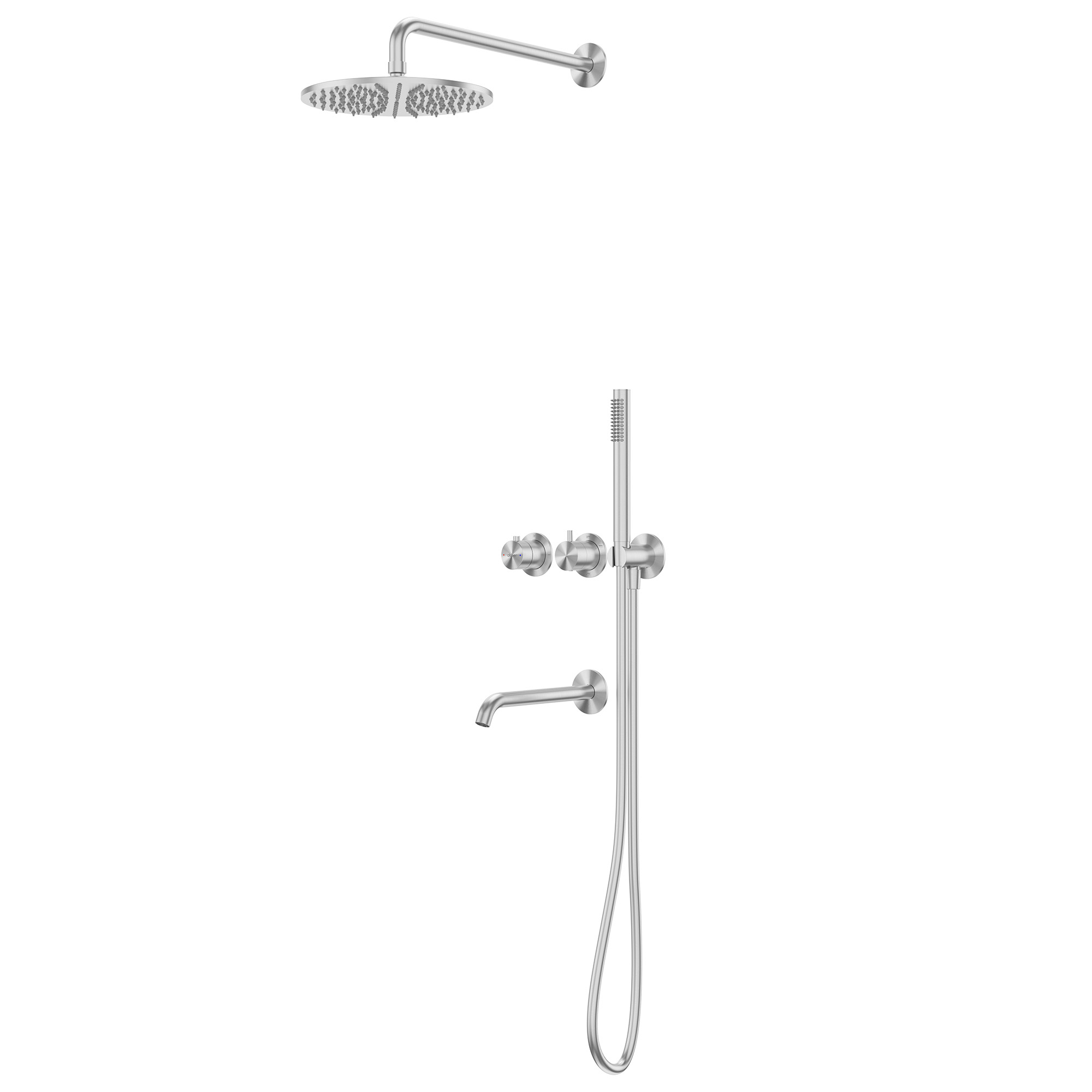 Душевой комплект Abber Wasser Kreis 316 AF8150BST С ВНУТРЕННЕЙ ЧАСТЬЮ брашированная сталь 74000₽