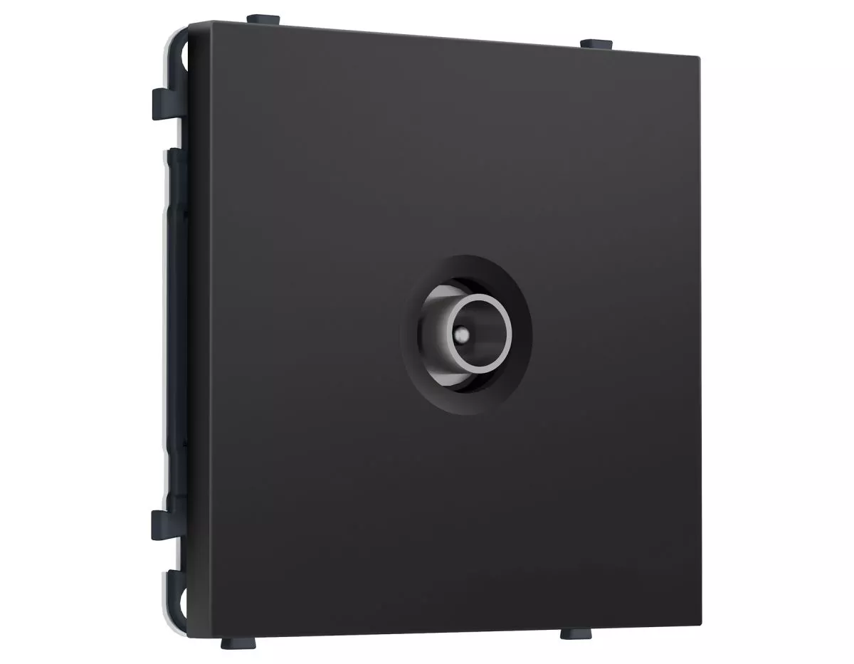Комплект механизма ТВ-розетки проходной (Черный матовый) Ambrella Volt QUANT PRO MS813030