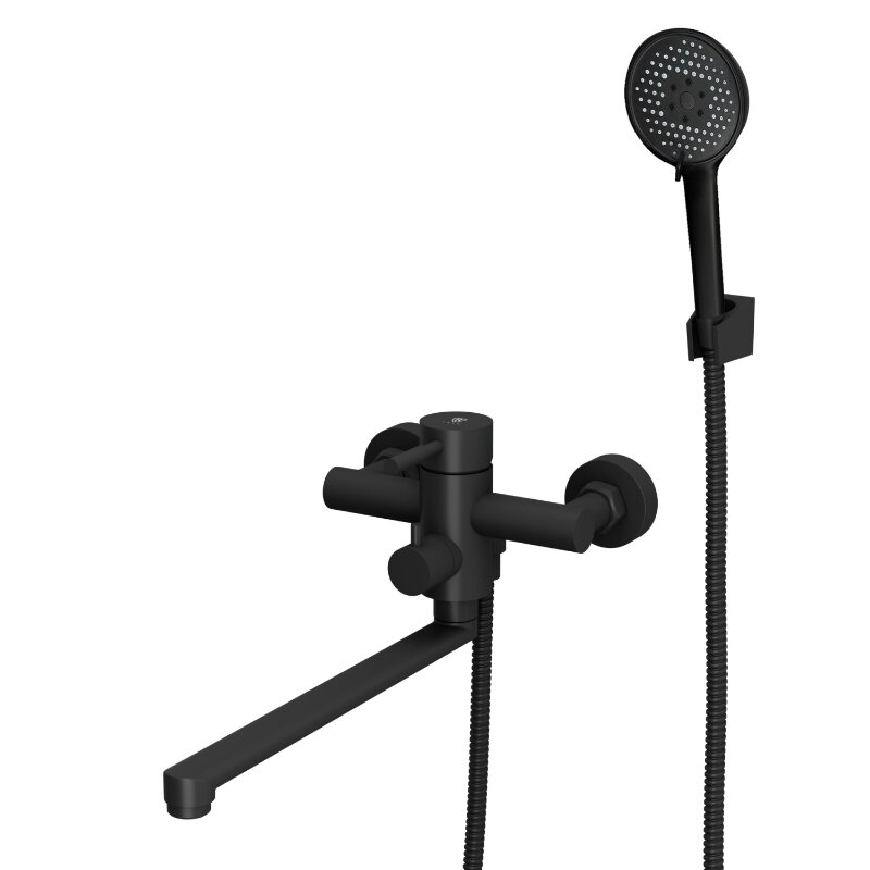 Смеситель для ванны с длинным поворотным изливом RUSH Melos (SUS1101-51Black)