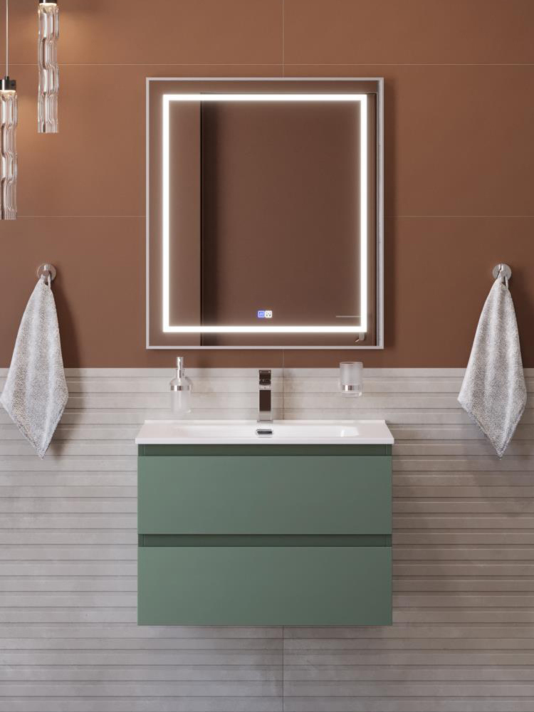 

Мебель для ванной комнаты BelBagno Kraft 70 подвесная, матовая еловая, раковина bb700etl