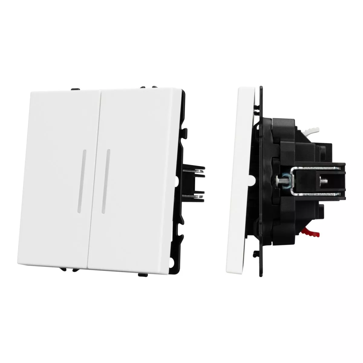 Выключатель звонковый 2 кл подсветка софт-тач белый кварц Arlight SWT-MKR2-SFPL-L-WH (250V, 10A) 061745(2)