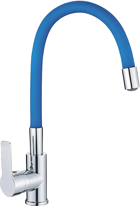 

Смеситель для кухонной мойки Haiba HB70112-4 с гибким изливом синий, хром