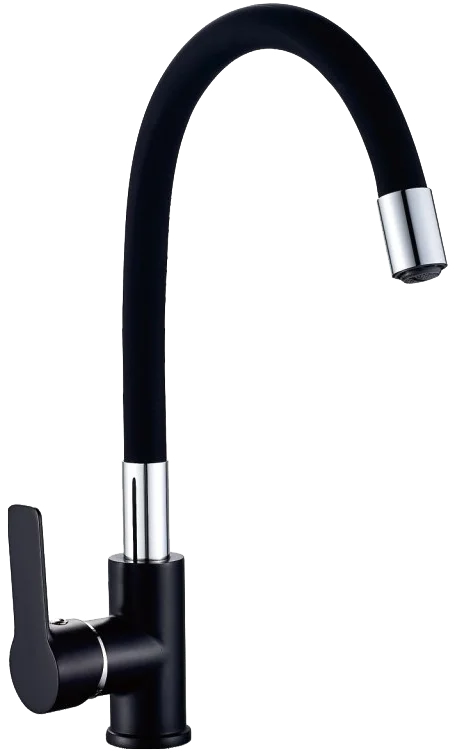 

Смеситель для кухонной мойки Haiba HB70113-7 с гибким изливом черный