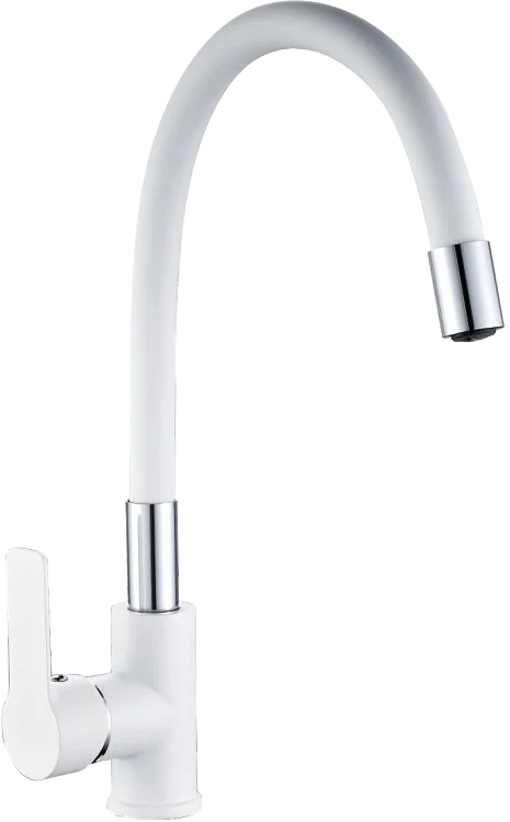 

Смеситель для кухонной мойки Haiba HB70113-8 с гибким изливом белый
