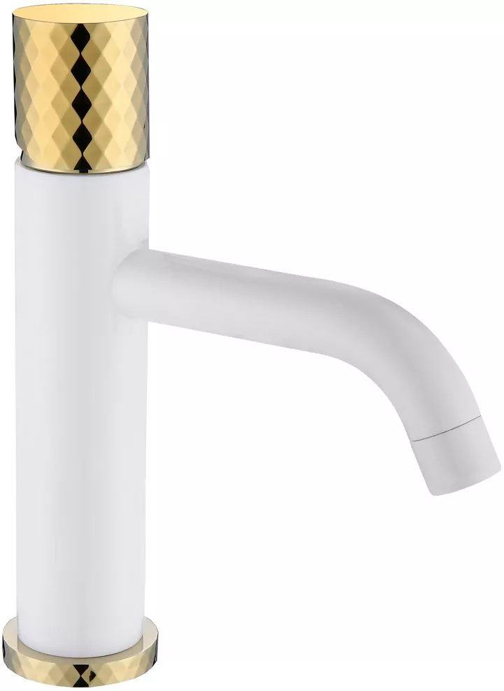 

Смеситель для раковины Boheme Stick 121-WG white diamond gold